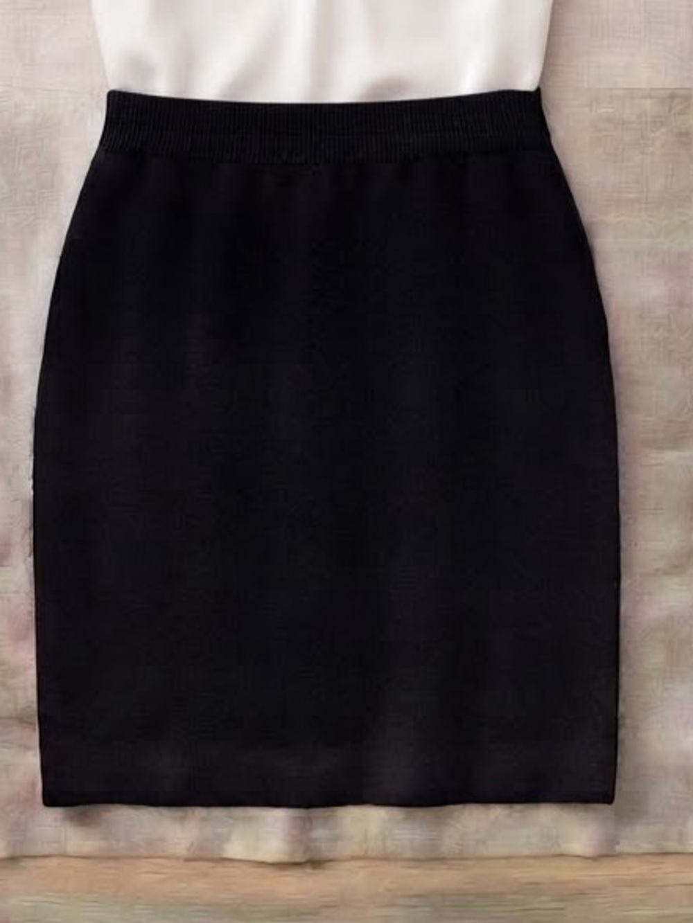 Nina Leonard Vintage Black Knit Pencil Skirt - Size M